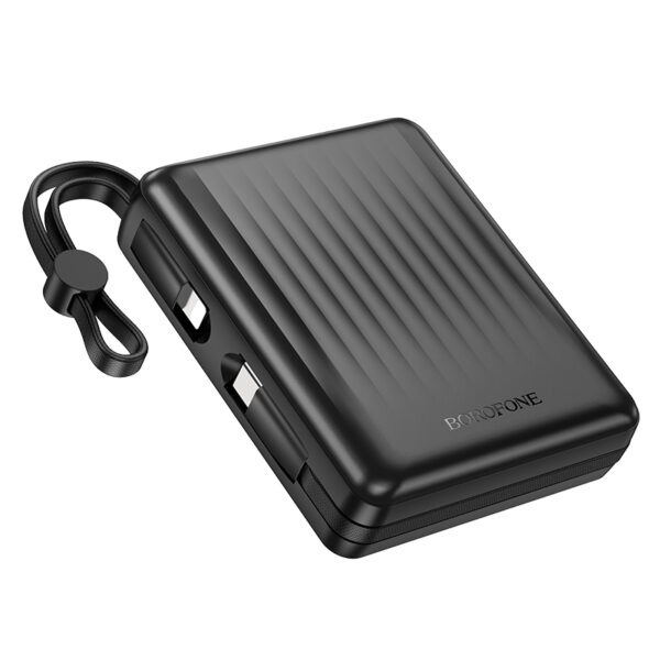 Borofone Power Bank 15000mAh BJ70A Vigorous - USB + Type C - QC 3.0 PD 20W with Type C and Lightning cables black