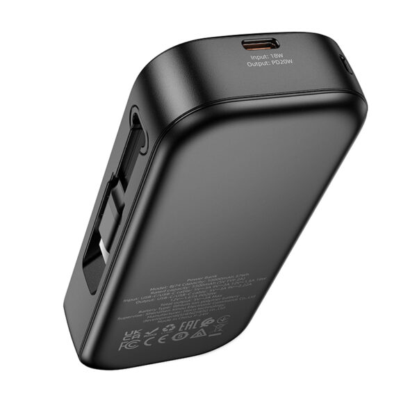 Borofone Power Bank 10000mAh BJ74 Hermoso - Type C - QC 3.0 PD 20W with Type C cable black