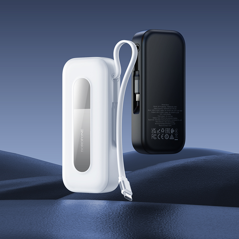 Borofone Power Bank 10000mAh BJ74 Hermoso - Type C - QC 3.0 PD 20W with Type C cable white