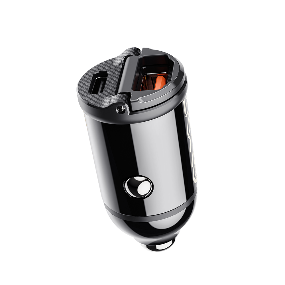 Rock Car charger H18 Mini  - USB + Type C - 30W 3A black