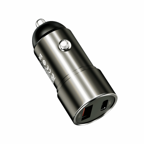 Rock Car charger H20  - USB + Type C - 15W 3A dark grey