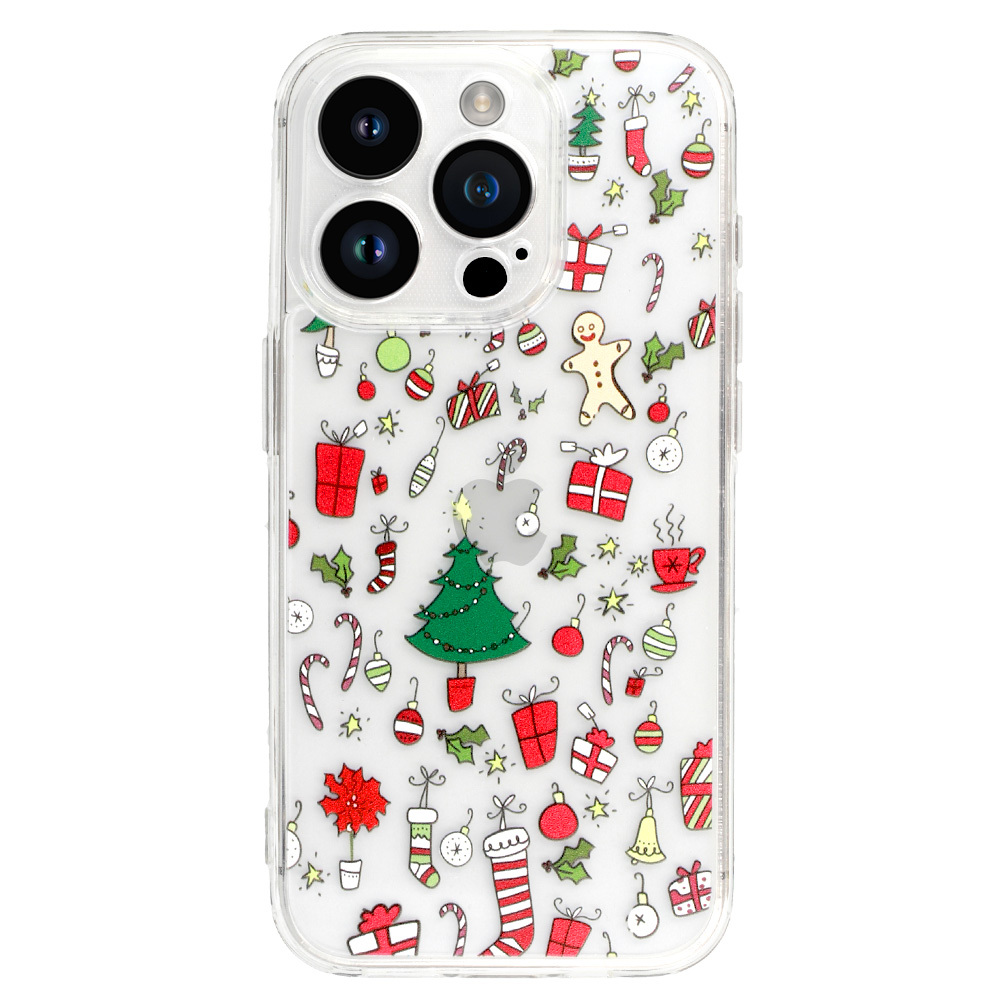 TEL PROTECT Christmas Clear Case for Iphone 16 Plus Design 2