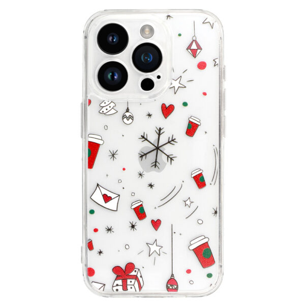 TEL PROTECT Christmas Clear Case for Iphone 16 Design 3