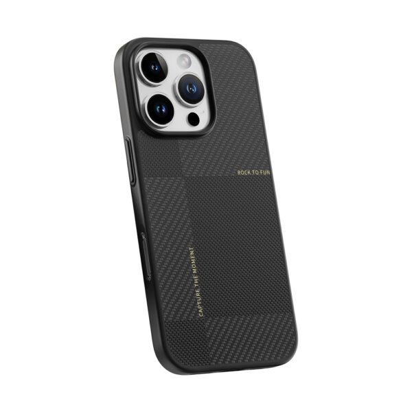 Rock Ultra Thin Aramid Fiber Kevlar 600D Case for Iphone 16 Pro black