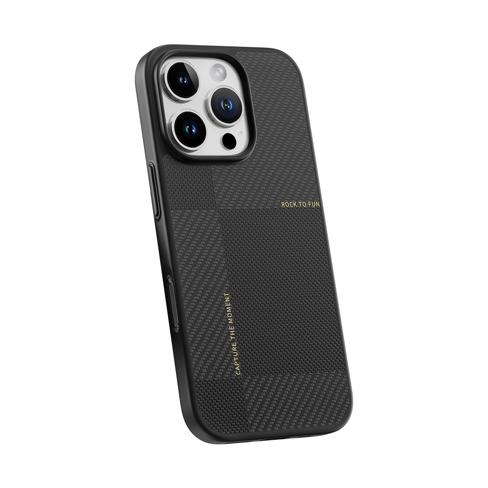 Rock Ultra Thin Aramid Fiber Kevlar 600D Case for Iphone 16 Pro black