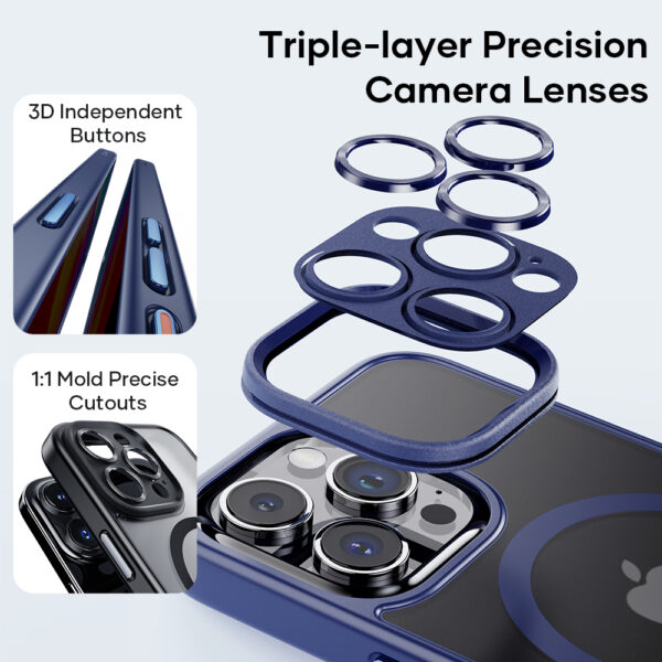 Rock Guard Touch Matte Series Magnetic Case for Iphone 16 Pro Max black