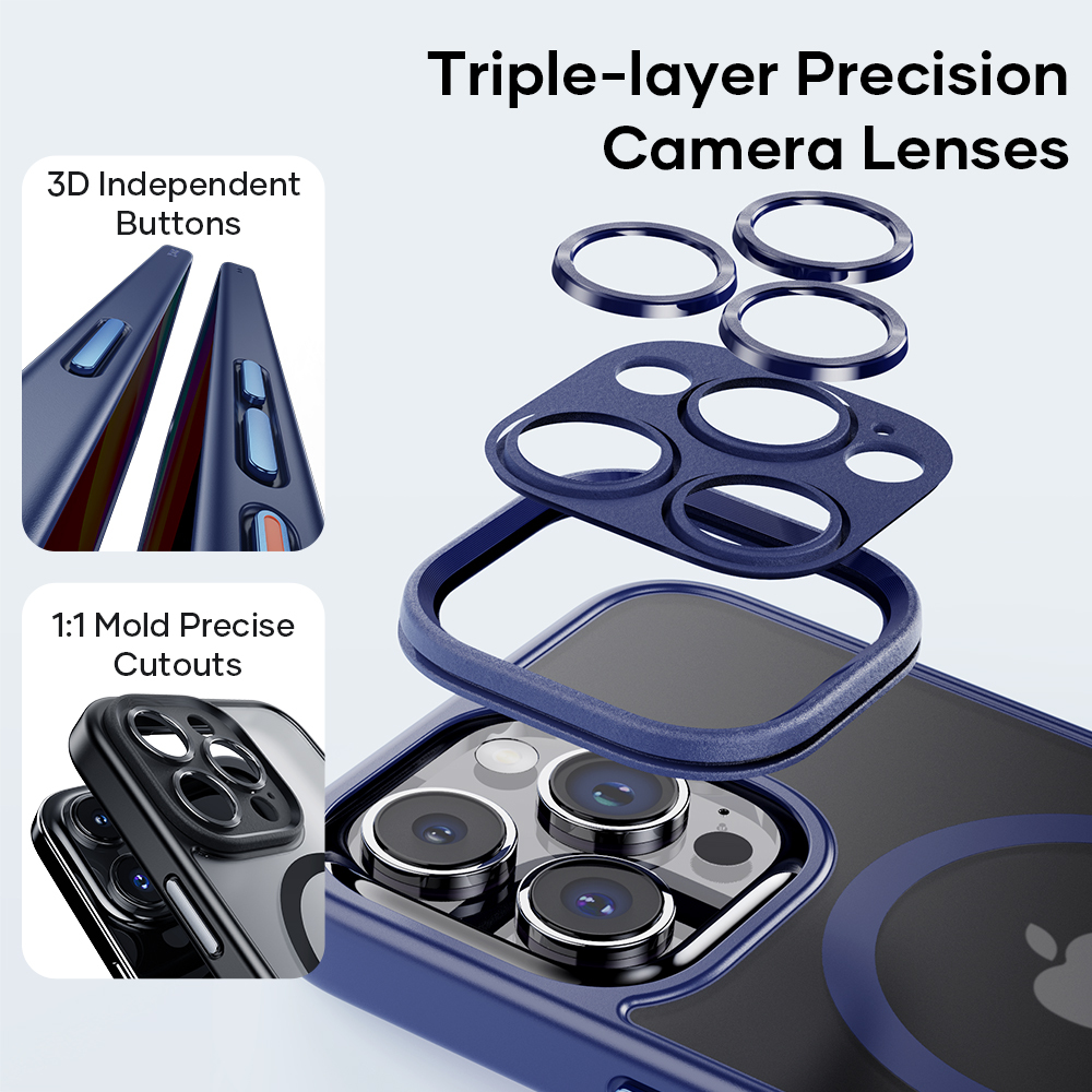 Rock Guard Touch Matte Series Magnetic Case for Iphone 16 Pro Max black