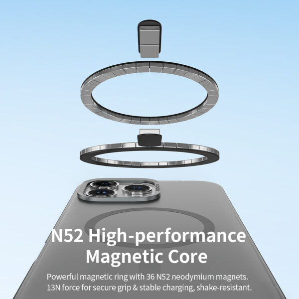 Rock Matte Series Magnetic Case for Iphone 16 black