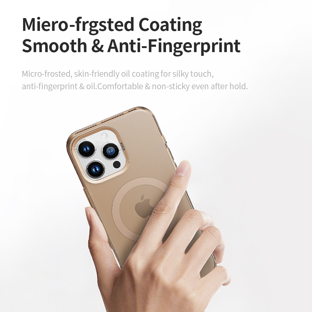 Rock Matte Series Magnetic Case for Iphone 16 gold