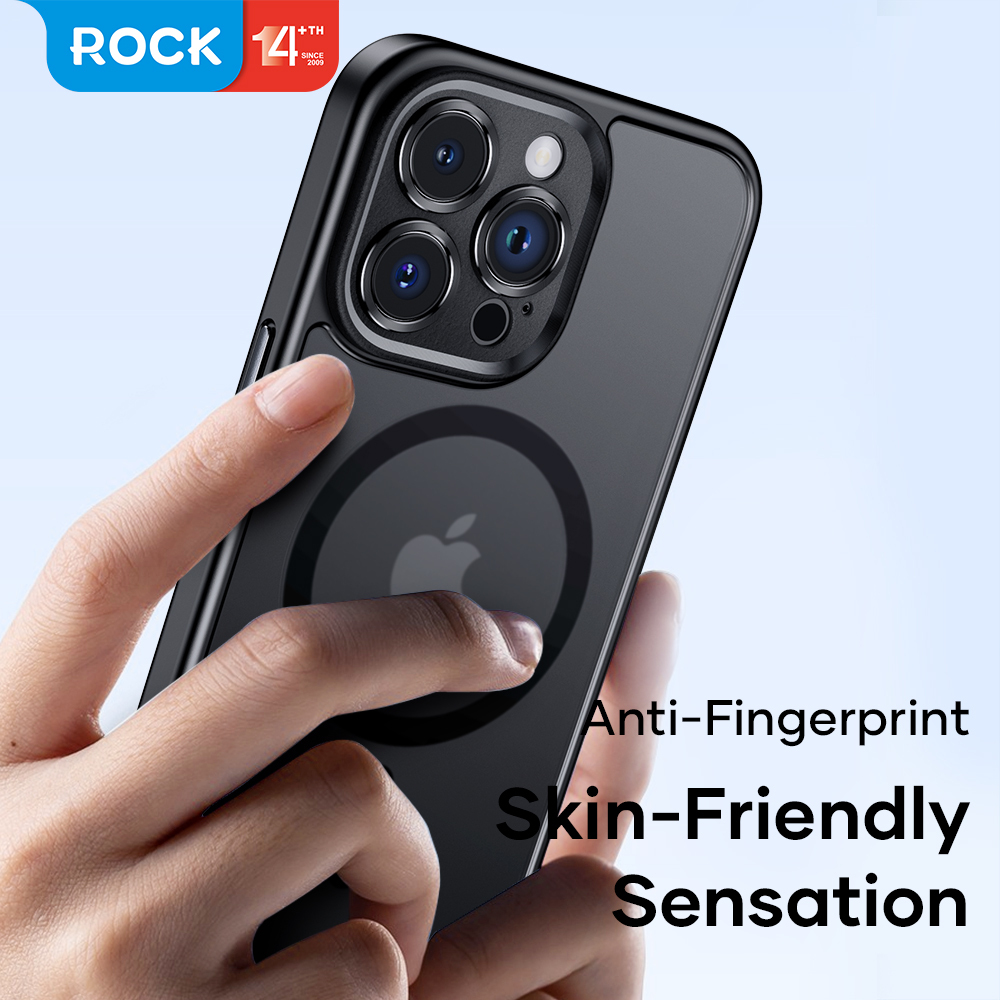 Rock Guard Touch Matte Series Magnetic Case for Iphone 15 Pro black