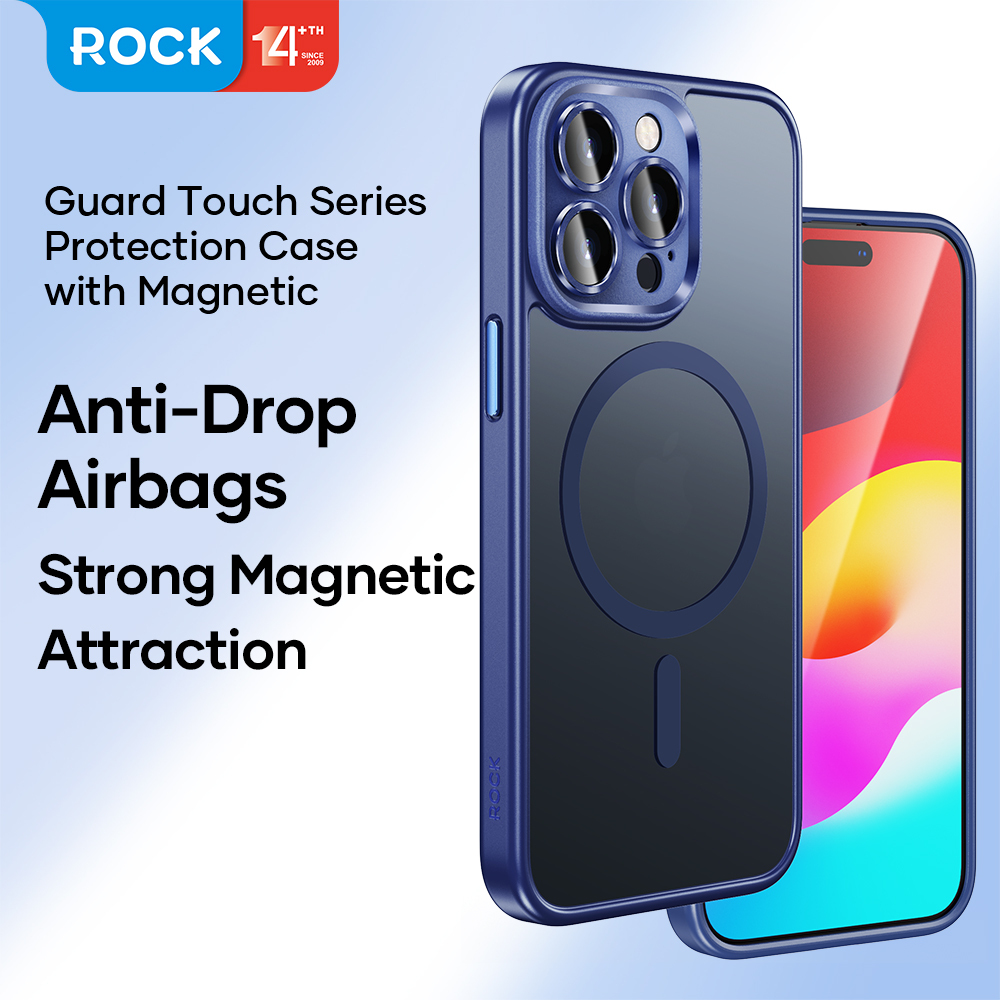 Rock Guard Touch Matte Series Magnetic Case for Iphone 15 Pro Max grey