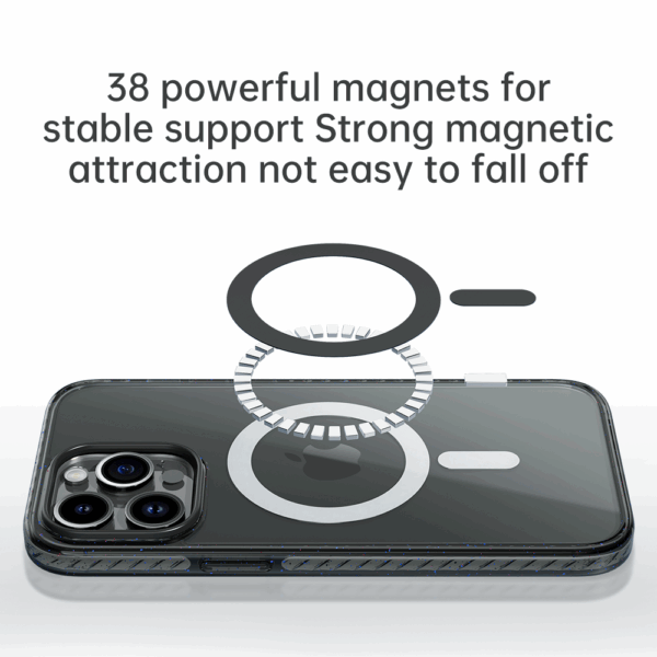 Rock Crystal Shield Series Magnetic Case for Iphone 14 Pro transparent-black