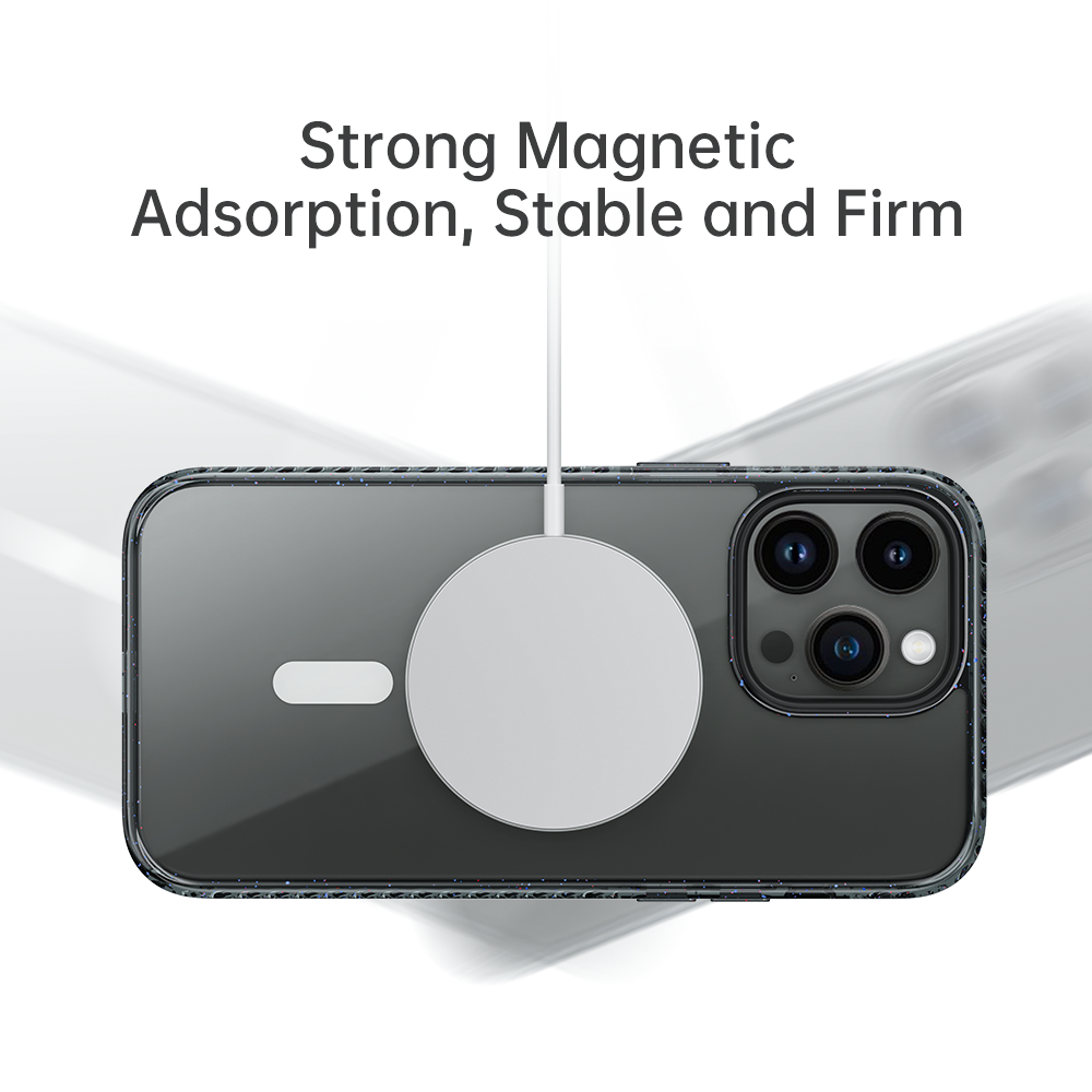 Rock Crystal Shield Series Magnetic Case for Iphone 14 Pro transparent-black