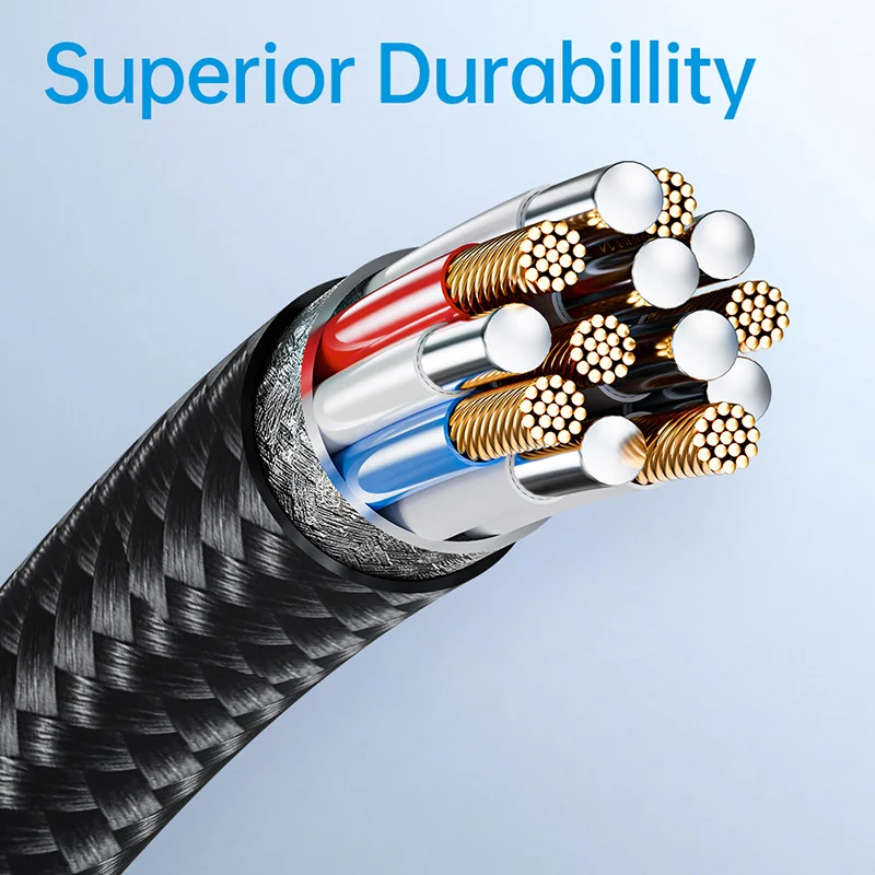 Rock Cable Deep Indigo Series braided - Type C to Type C - PD 60W 2 metres black