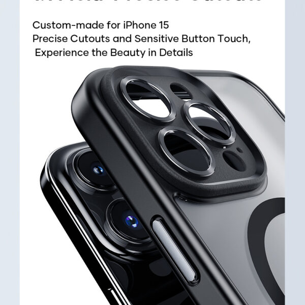 Rock Guard Touch Matte Series Magnetic Case for Iphone 15 Plus black