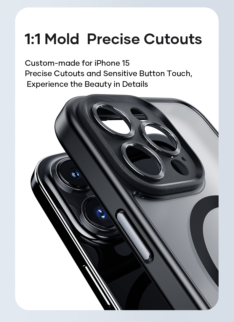 Rock Guard Touch Matte Series Magnetic Case for Iphone 15 Plus black