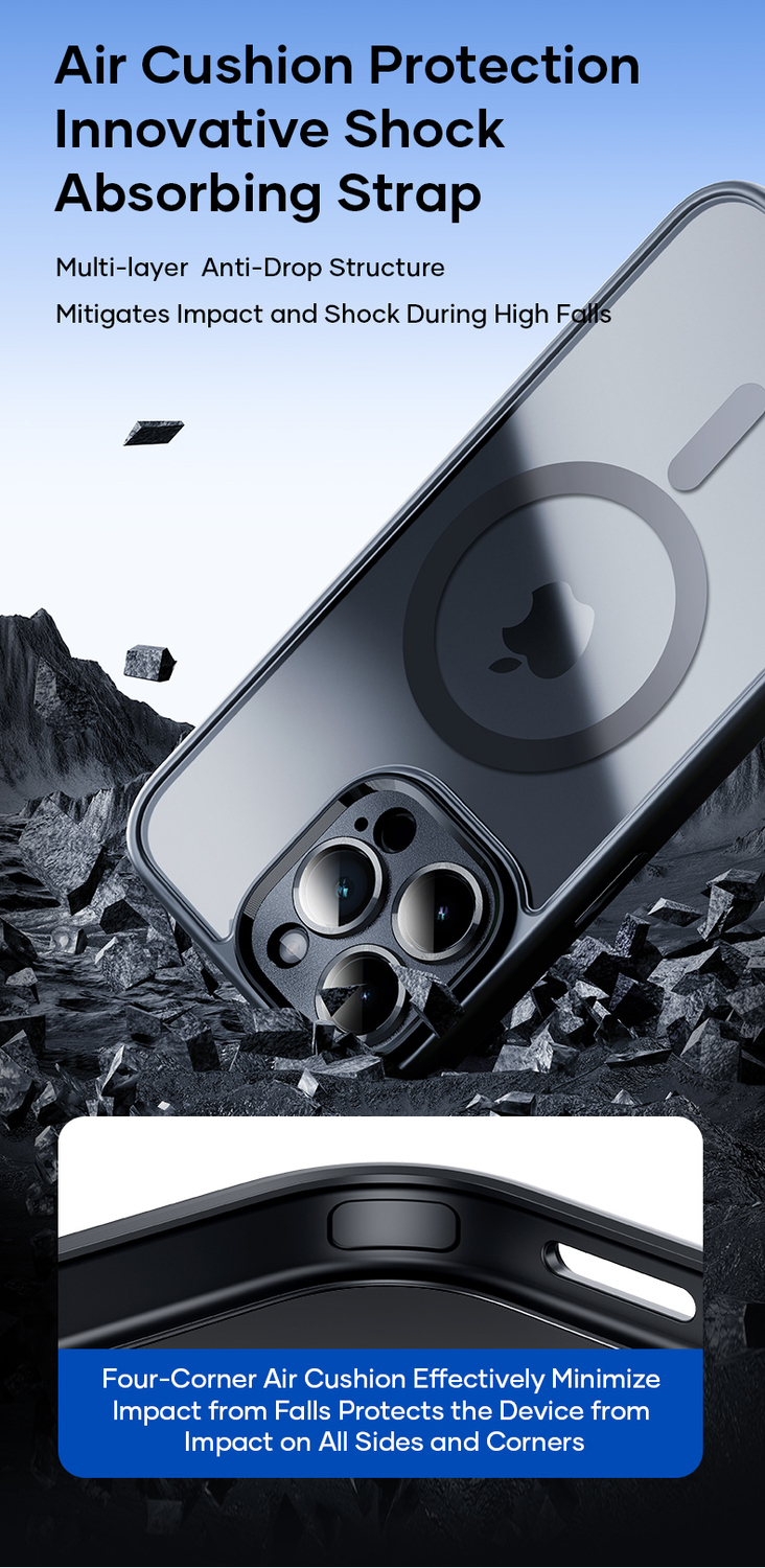 Rock Guard Touch Matte Series Magnetic Case for Iphone 15 white