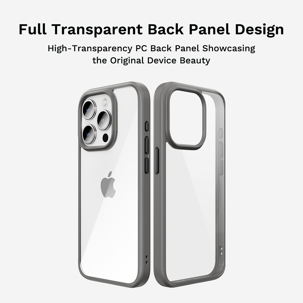 Rock Guard Series Case for Iphone 16 Pro Max transparent-black