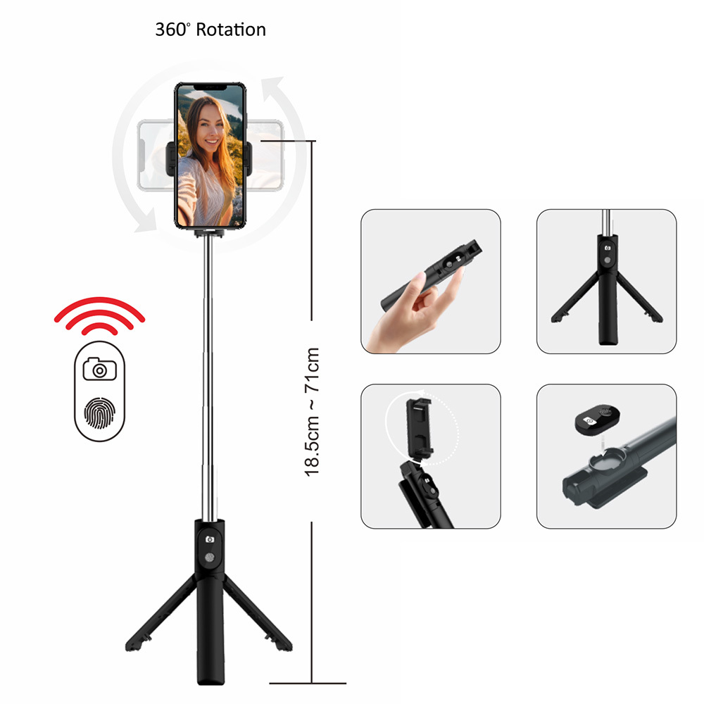 Blavec Selfie Stick Coco P-02 tripod + remote control 0,7 metres (SSCP02-TRB07) black
