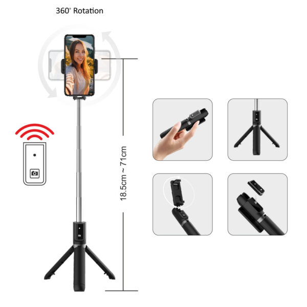 Blavec Selfie Stick Coco P-04 tripod + remote control 0,7 metres (SSCP04-TRB07) black