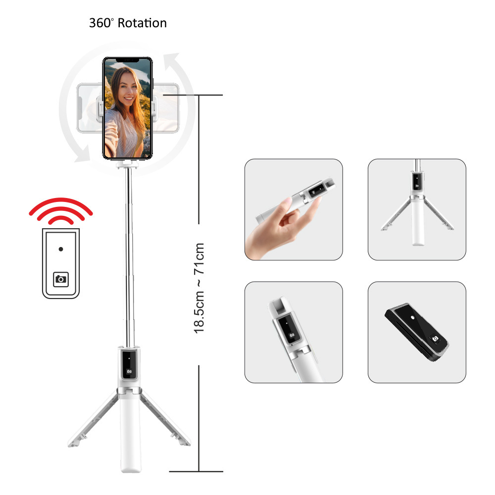 Blavec Selfie Stick Coco P-04 tripod + remote control 0,7 metres (SSCP04-TRW07) white