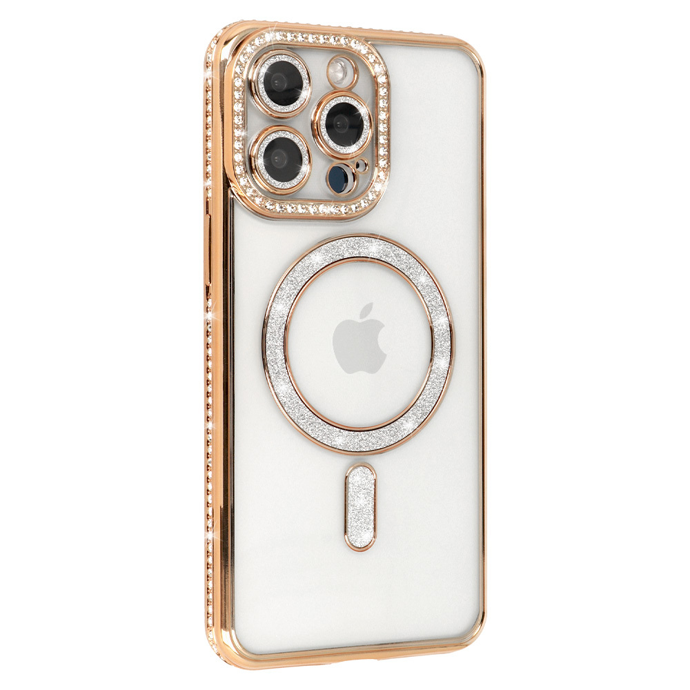Bling Magsafe Case for Iphone 14 gold