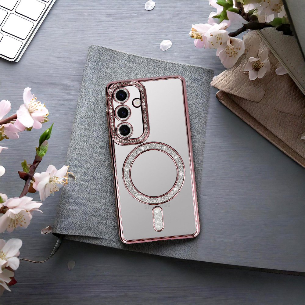 Bling Magsafe Case for Samsung Galaxy A55 5G pink