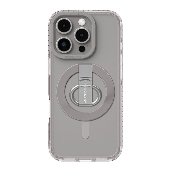 Amazing Thing Titan Pro Mag Ring Grip Case 10FT IP166.3PTRGY for Iphone 16 Pro grey