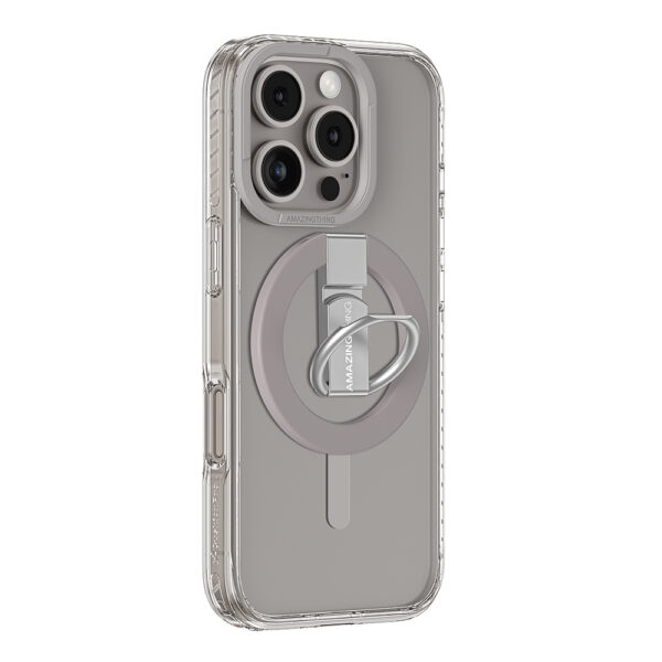 Amazing Thing Titan Pro Mag Ring Grip Case 10FT IP166.3PTRGY for Iphone 16 Pro grey