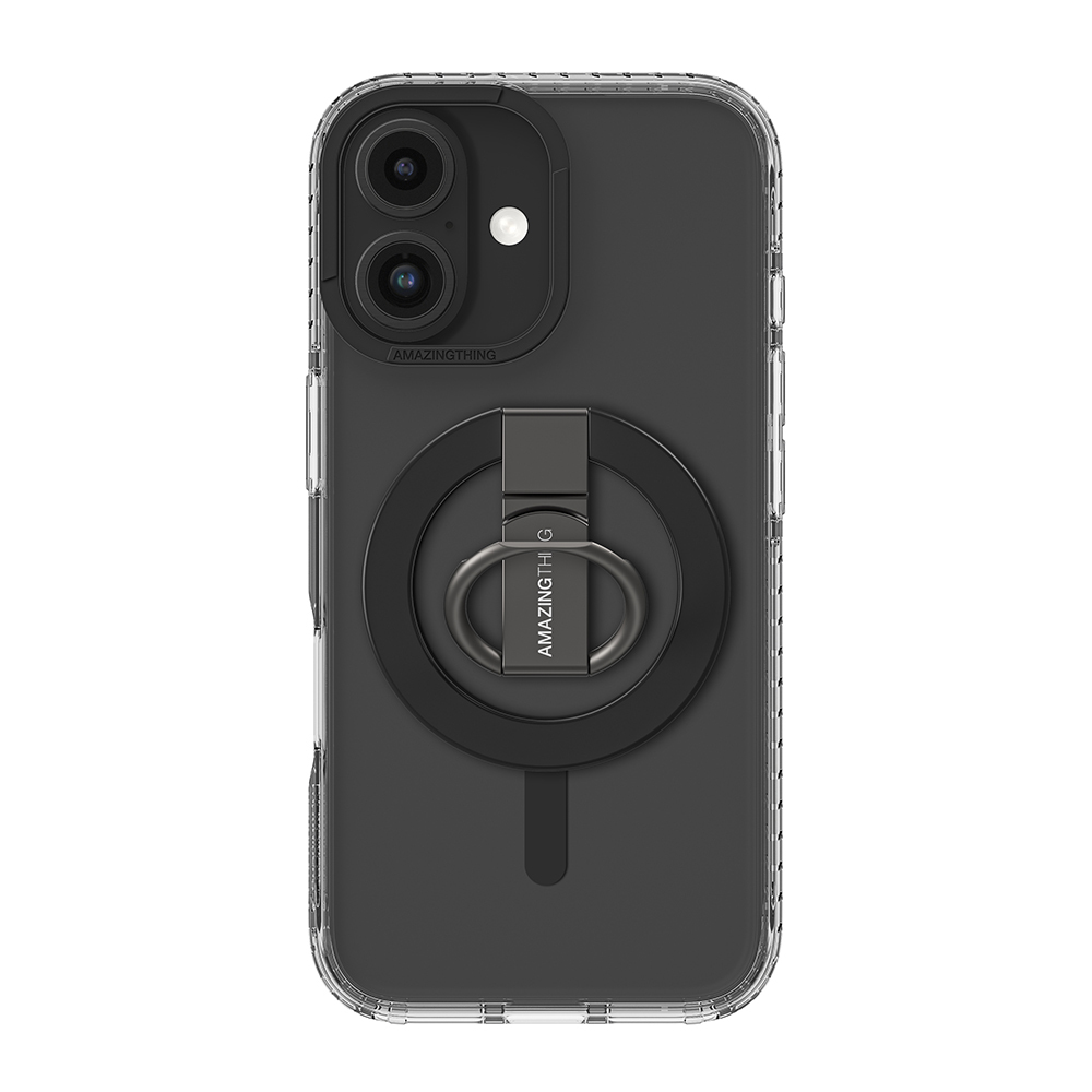 Amazing Thing Titan Pro Mag Ring Grip Case 10FT IP166.1TRBK for Iphone 16 black