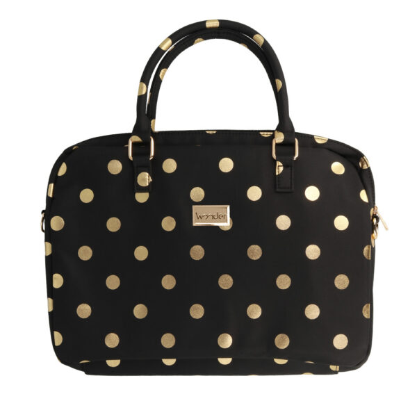 Wonder Briefcase Laptop 15-16 inches gold polka-dot