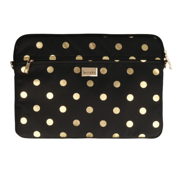 Wonder Sleeve Laptop 17 inches gold polka-dot