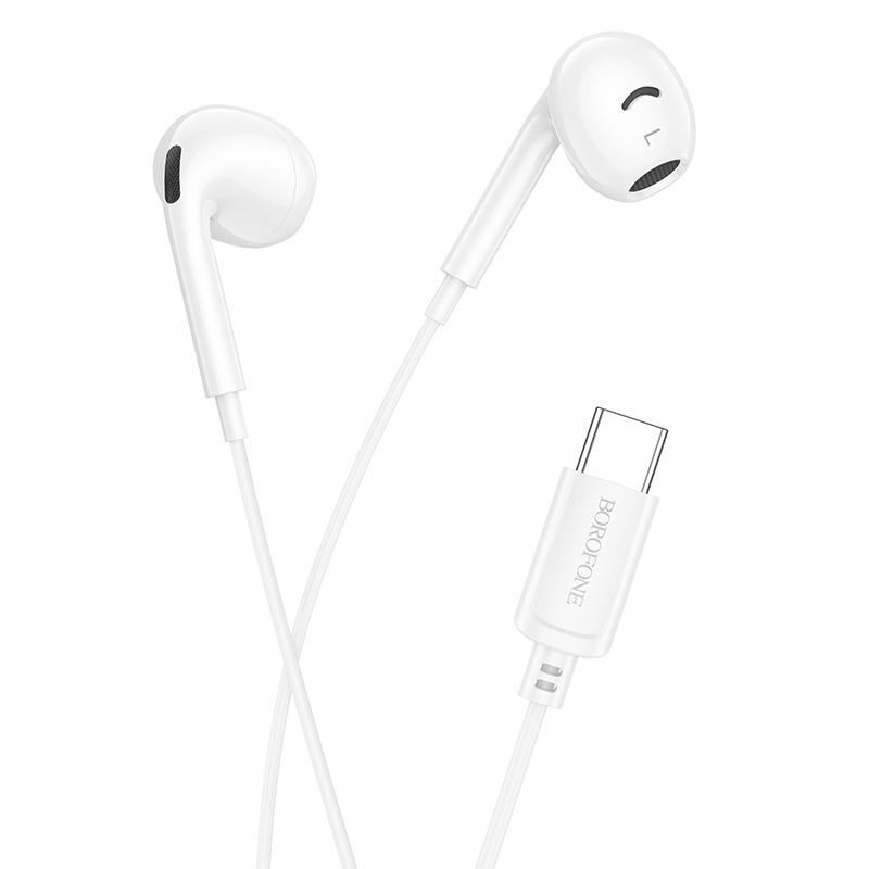 Borofone Earphones BM96 Brilliant with microphone Type C (DAC) white
