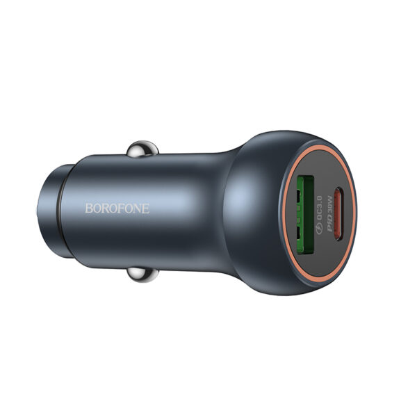Borofone Car charger BZ32B Fresh - USB + Type C - QC 3.0 PD 48W grey