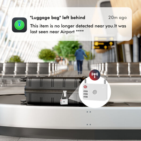 MiLi GPS Bluetooth MiLock Tracker HD-P16-L (Apple only) luggage lock white