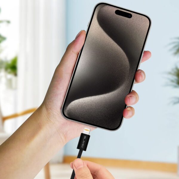Blavec Cable Candy braided - Type C to Lightning - PD 20W 2,4A 3 metres Apple CarPlay (CCA-CL24B30) black