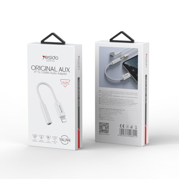 Yesido Adapter YAU44 Audio - Lightning to jack 3,5mm - white