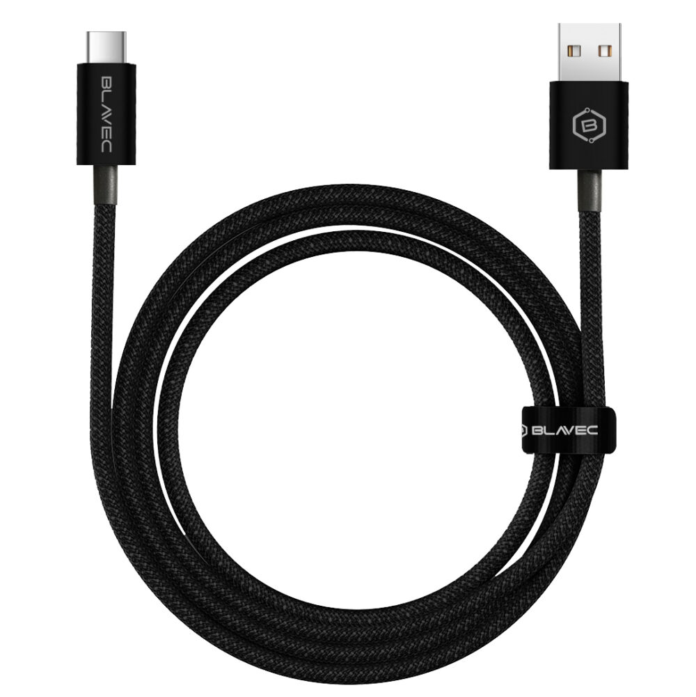 Blavec Cable Candy braided - USB to Type C - PD 60W 3A 3 metres Apple CarPlay/Android Auto (CCA-UC3B30) black