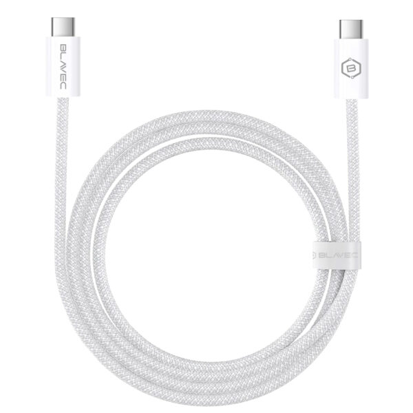 Blavec Cable Candy braided - Type C to Type C - PD 60W 3A 1 metre Apple CarPlay/Android Auto (CCA-CC3W10) white
