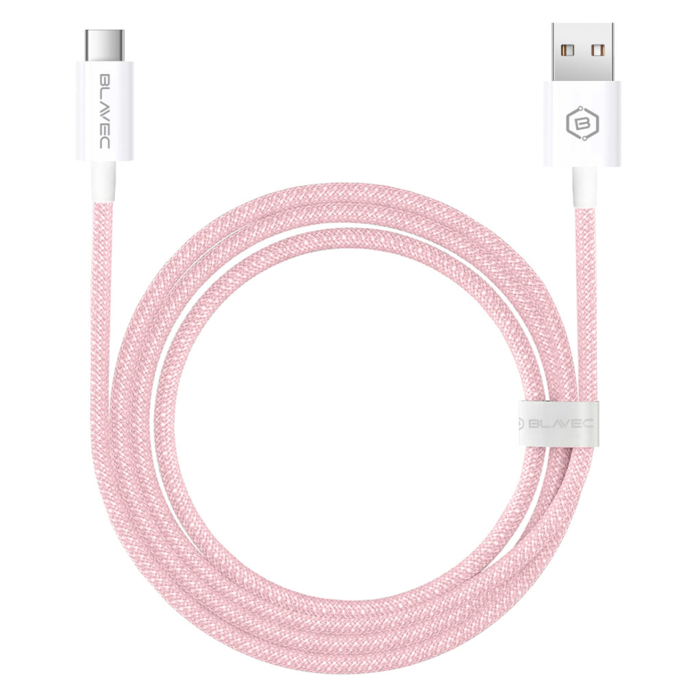 Blavec Cable Candy braided - USB to Type C - PD 60W 3A 1 metre Apple CarPlay/Android Auto (CCA-UC3P10) pink