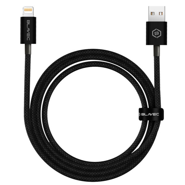 Blavec Cable Candy braided - USB to Lightning - 2,4A 1 metre Apple CarPlay (CCA-UL24B10) black