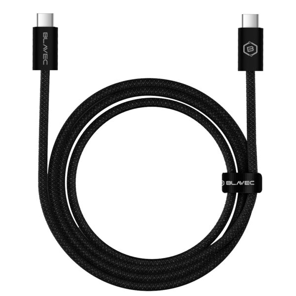 Blavec Cable Candy braided - Type C to Type C - PD 60W 3A 2 metres Apple CarPlay/Android Auto (CCA-CC3B20) black