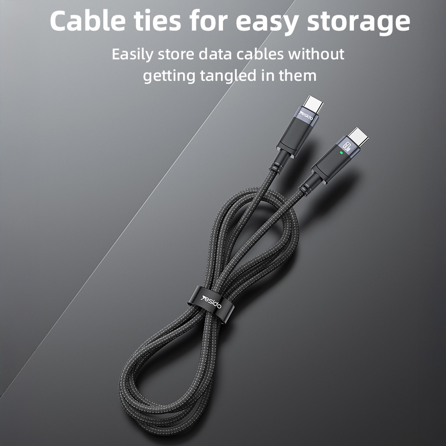Yesido Cable CA160 braided - Type C to Type C - PD 60W 1,2 metres black