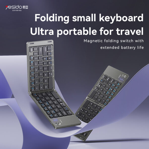 Yesido Keyboard KB27 wireless foldable black
