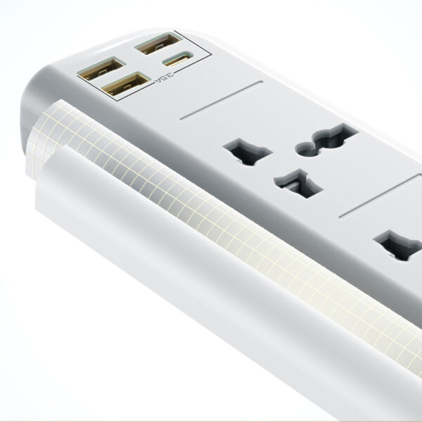 Yesido Power strip MC20 - 4 outlets 230V + 3xUSB + Type C - 2 metres white