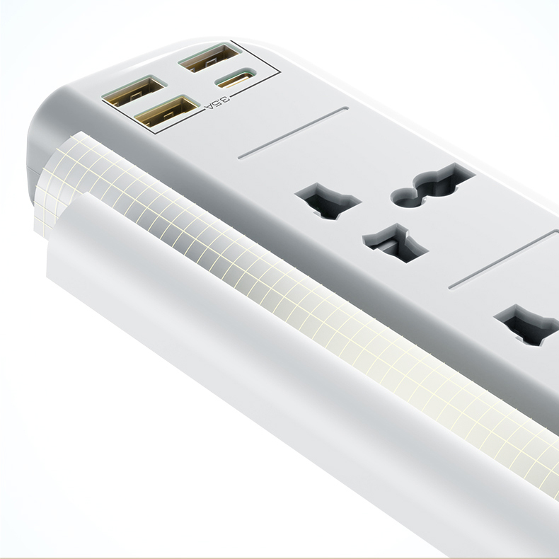 Yesido Power strip MC20 - 4 outlets 230V + 3xUSB + Type C - 2 metres white