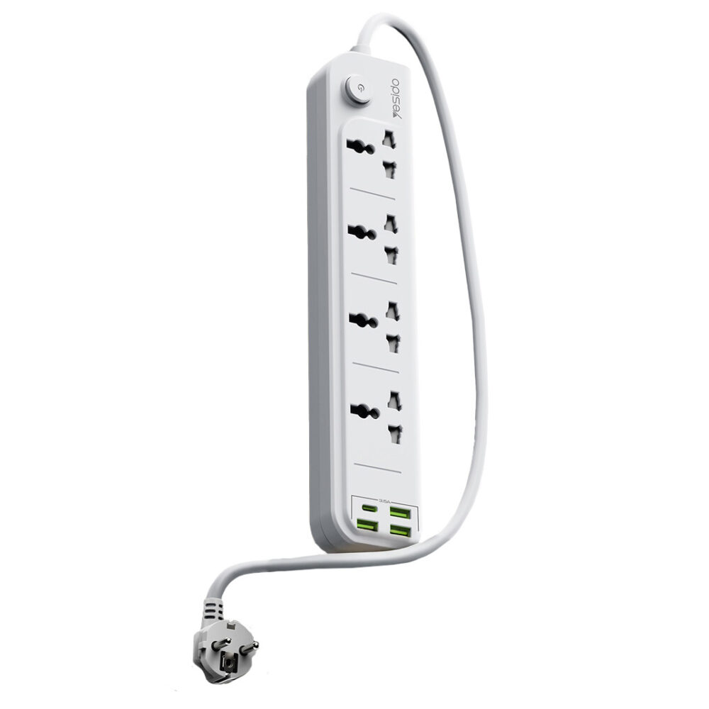 Yesido Power strip MC20 - 4 outlets 230V + 3xUSB + Type C - 2 metres white