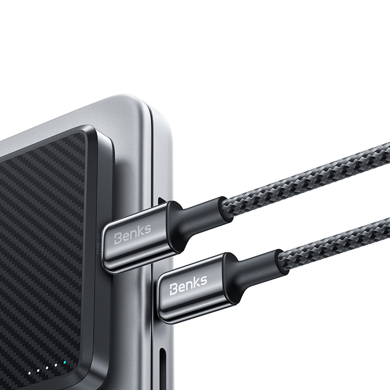 Benks Cable D49 braided - Type C to Type C - PD 60W 3A 1,2 metres black