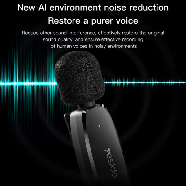 Yesido Lavalier wireless microphone KR12 Lightning black