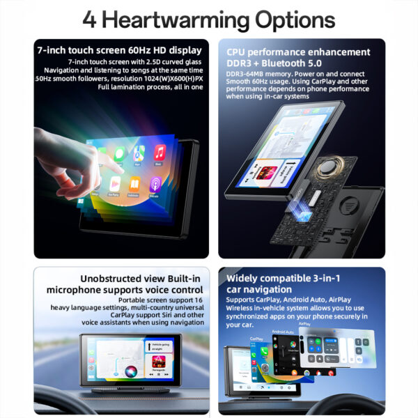 Yesido Portable car touchscreen KM17 Carplay/Android 7 inches